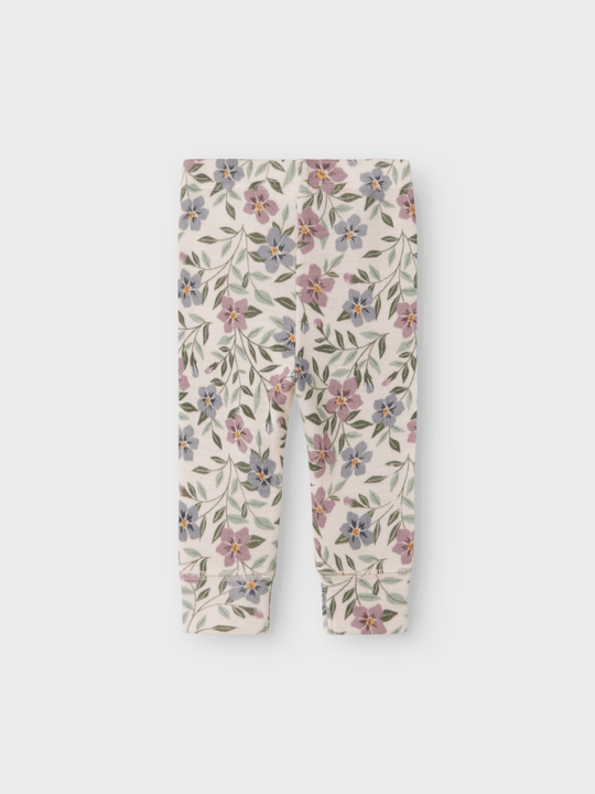 name it baby WILLOW WOOL LEGGING - Lilac Ash AOP | Torgunns Barneklær AS