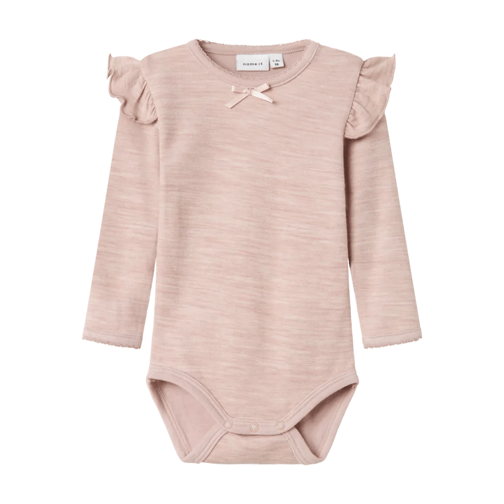 name it baby WYLA WO/VI LS BODY - Shadow Gray | Torgunns Barneklær AS