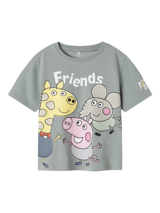 name it mini ARLE PEPPA SS TOP - Slate Gray | Torgunns Barneklær AS