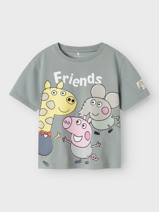 name it mini ARLE PEPPA SS TOP - Slate Gray | Torgunns Barneklær AS