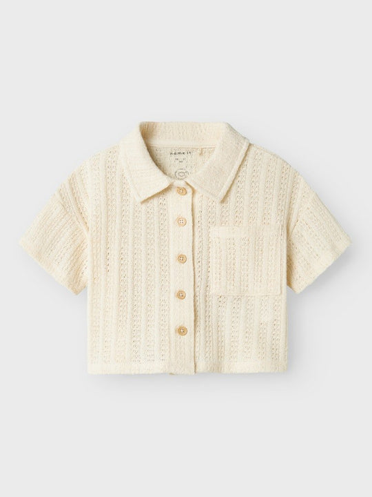name it mini FEEL SS SHORT SHIRT - Summer Sand | Torgunns Barneklær AS