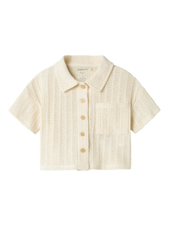 name it mini FEEL SS SHORT SHIRT - Summer Sand | Torgunns Barneklær AS
