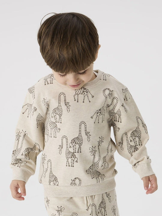 name it mini FREDDIE LS SWEAT - Peyote Melange | Torgunns Barneklær AS