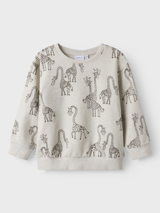 name it mini FREDDIE LS SWEAT - Peyote Melange | Torgunns Barneklær AS