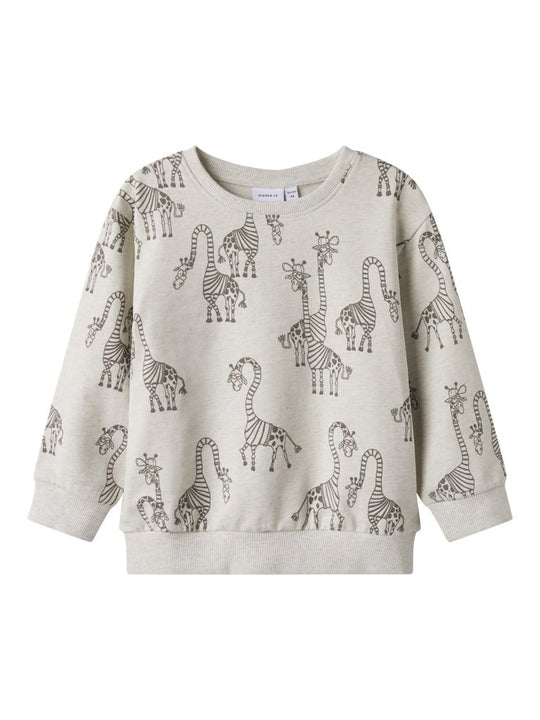 name it mini FREDDIE LS SWEAT - Peyote Melange | Torgunns Barneklær AS