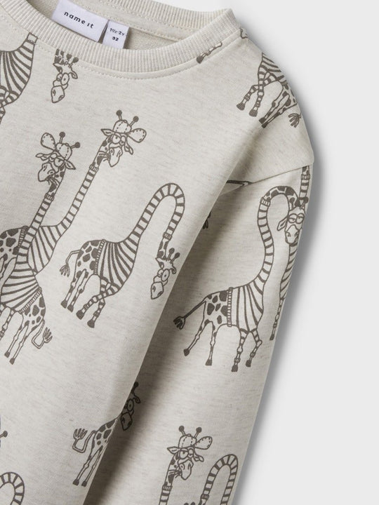 name it mini FREDDIE LS SWEAT - Peyote Melange | Torgunns Barneklær AS