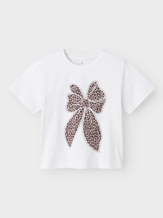 name it mini LEOANJA SS NREG TOP - Bright White | Torgunns Barneklær AS