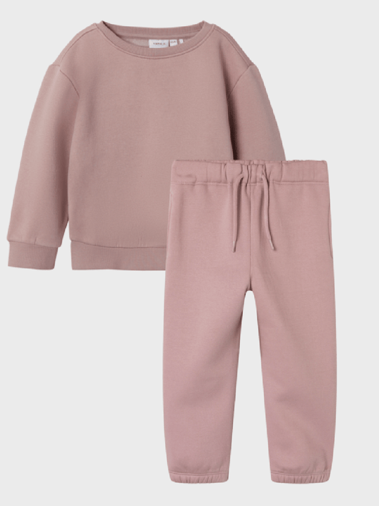 name it mini OANNE LS NREG SWEAT SET - Deauville Mauve | Torgunns Barneklær AS