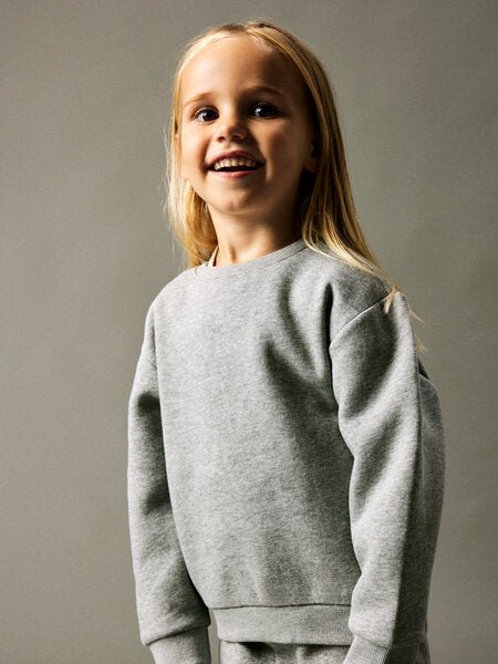 name it mini OANNE LS NREG SWEAT SET - Grey Melange | Torgunns Barneklær AS