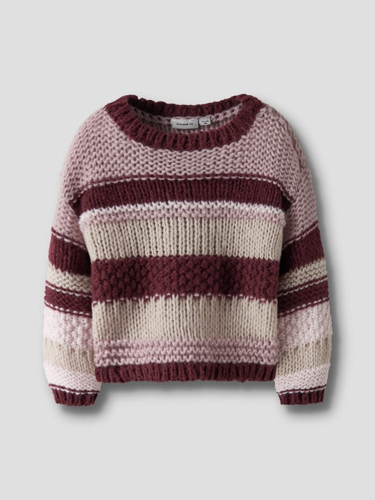 name it mini OLINE LS KNIT - Burgundy | Torgunns Barneklær AS