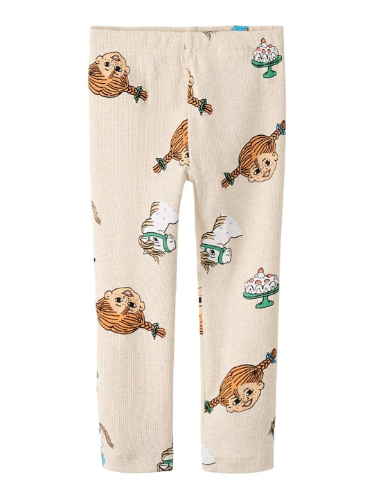name it mini PIPPI LEGGING - Peyote Melange | Torgunns Barneklær AS