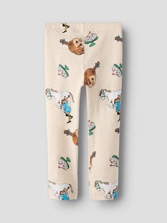 name it mini PIPPI LEGGING - Peyote Melange | Torgunns Barneklær AS