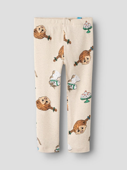 name it mini PIPPI LEGGING - Peyote Melange | Torgunns Barneklær AS