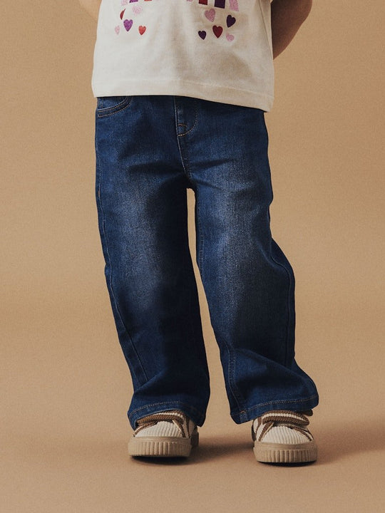 name it mini ROSE WIDE JEANS - Dark Blue Denim | Torgunns Barneklær AS