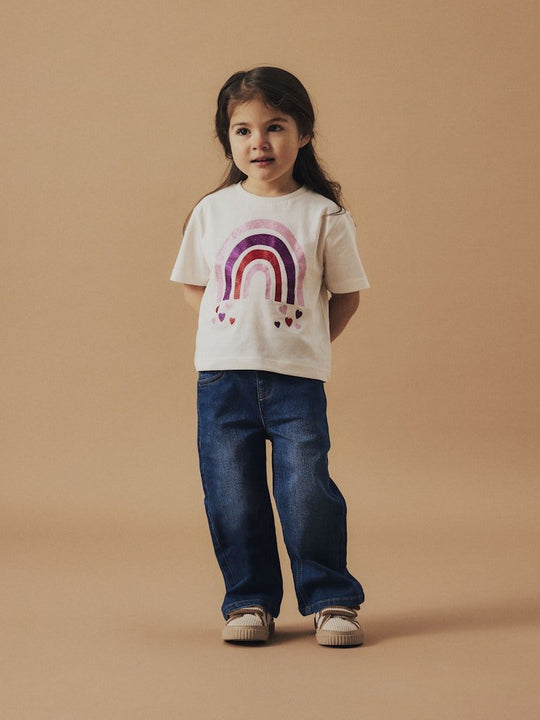 name it mini ROSE WIDE JEANS - Dark Blue Denim | Torgunns Barneklær AS