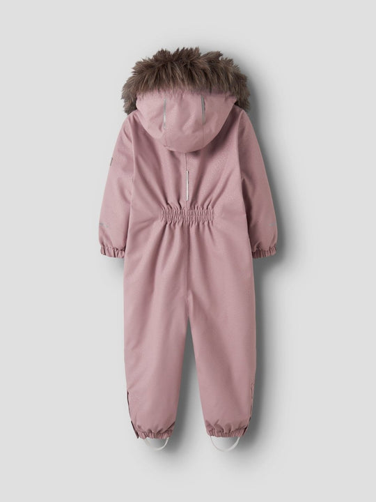 name it mini SNOW10 SUIT FRILL GLITTER - Woodrose | Torgunns Barneklær AS