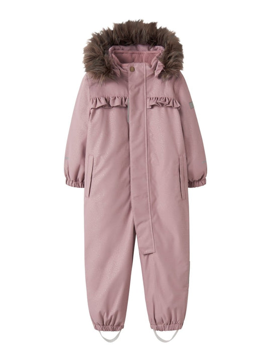 name it mini SNOW10 SUIT FRILL GLITTER - Woodrose | Torgunns Barneklær AS