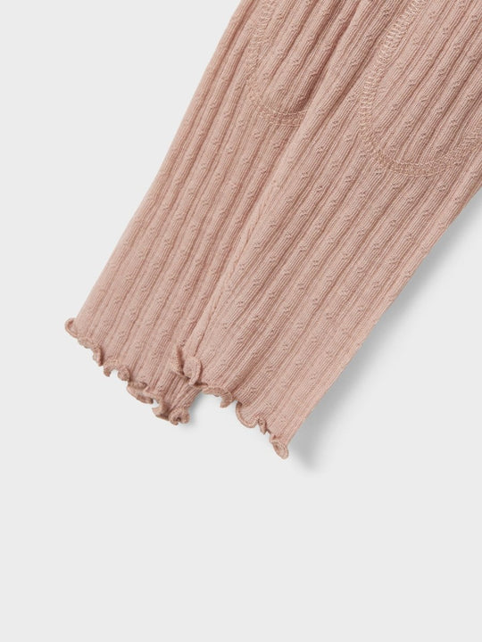 name it mini ULL/SILKE WOSSA RIB LEGGING - Shadow Gray | Torgunns Barneklær AS