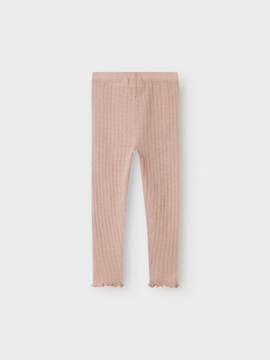 name it mini ULL/SILKE WOSSA RIB LEGGING - Shadow Gray | Torgunns Barneklær AS