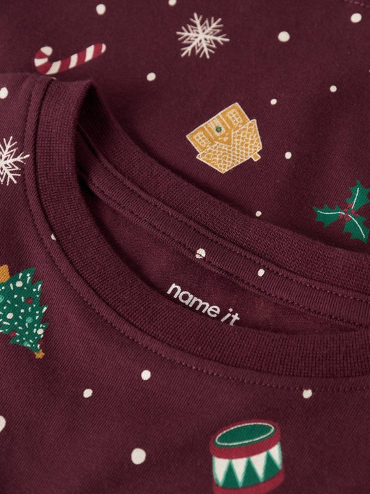 name it mini VISMAS JULEPYSJ - Burgundy | Torgunns Barneklær AS