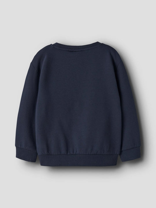 name it mini VUGO LS NREG SWEAT BRU - Navy Blazer | Tractor | Torgunns Barneklær AS