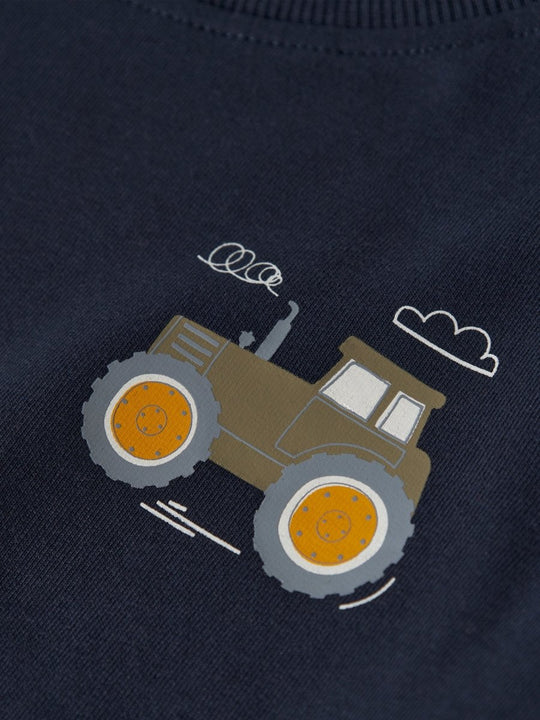 name it mini VUGO LS NREG SWEAT BRU - Navy Blazer | Tractor | Torgunns Barneklær AS