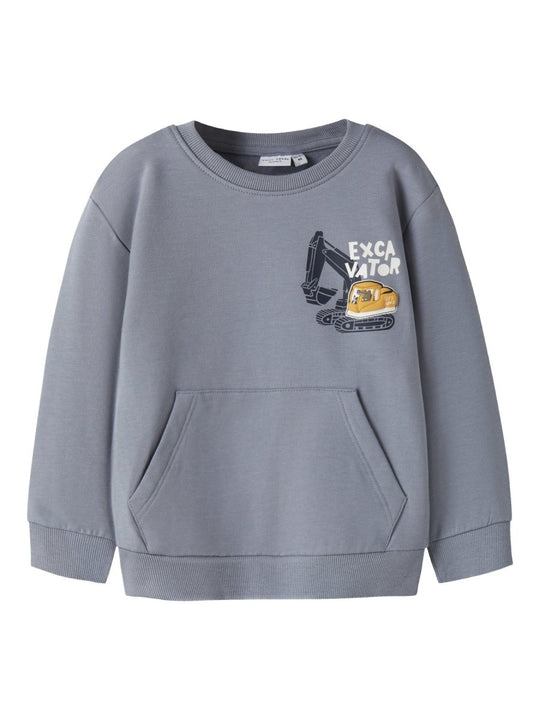 name it mini VUGO LS SWEAT - Tradewinds | Excavator | Torgunns Barneklær AS