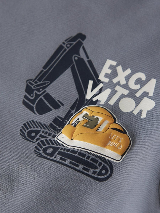 name it mini VUGO LS SWEAT - Tradewinds | Excavator | Torgunns Barneklær AS