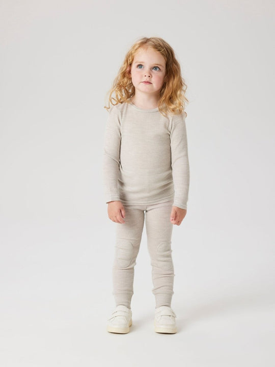 name it mini WAX WOOL RIB LEGGING NOOS - Nacreous Cloud | Torgunns Barneklær AS