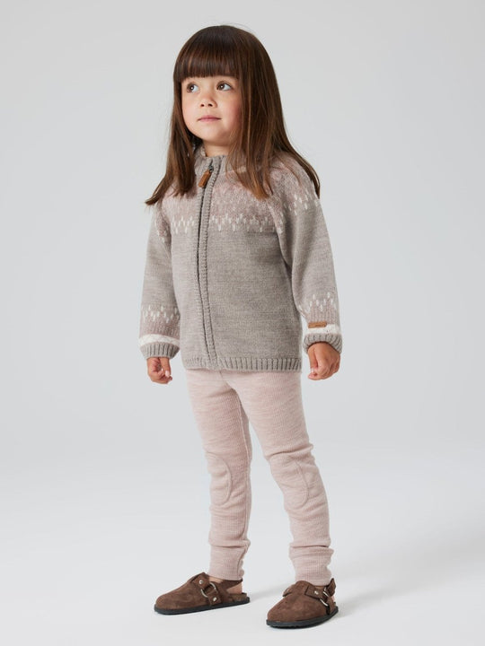 name it mini WAX WOOL RIB LEGGING NOOS - Shadow Gray | Torgunns Barneklær AS
