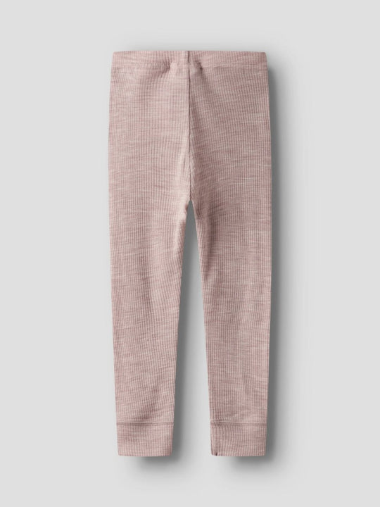 name it mini WAX WOOL RIB LEGGING NOOS - Shadow Gray | Torgunns Barneklær AS