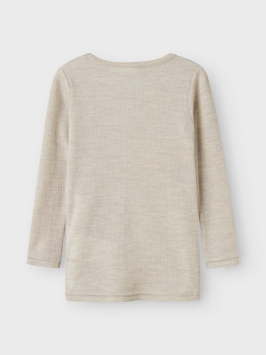 name it mini WAX WOOL RIB LS TOP NOOS - Nacreous Cloud | Torgunns Barneklær AS