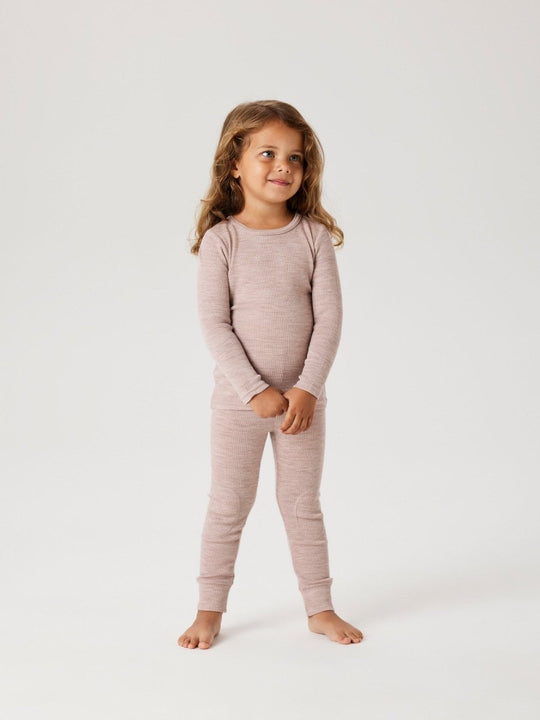 name it mini WAX WOOL RIB LS TOP NOOS - Shadow Gray | Torgunns Barneklær AS