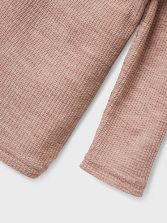 name it mini WAX WOOL RIB LS TOP NOOS - Shadow Gray | Torgunns Barneklær AS