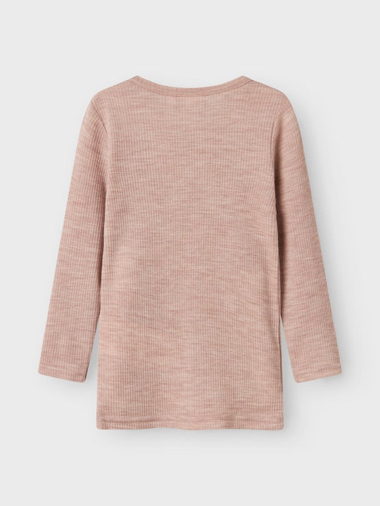 name it mini WAX WOOL RIB LS TOP NOOS - Shadow Gray | Torgunns Barneklær AS