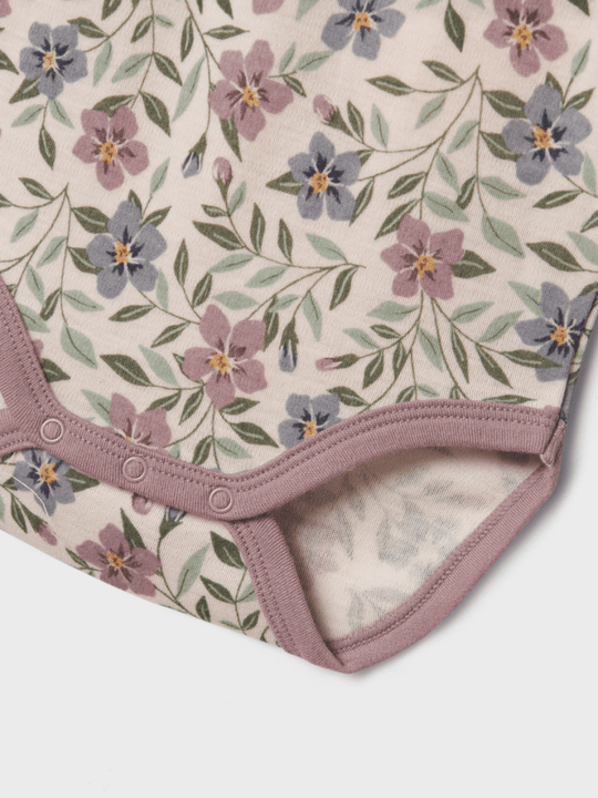 name it mini WILLOW WOOL LS BODY - Lilac Ash AOP | Torgunns Barneklær AS