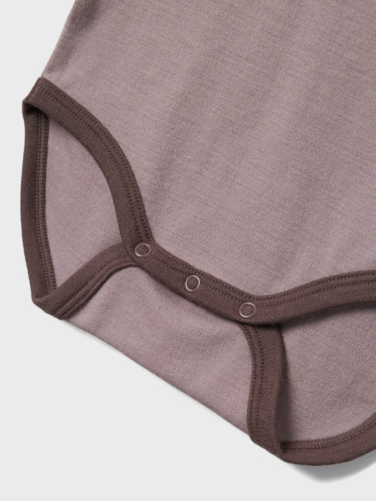 name it mini WILLOW WOOL LS BODY - Purple Dove | Torgunns Barneklær AS