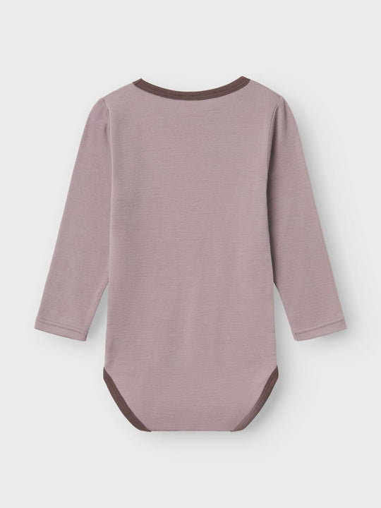 name it mini WILLOW WOOL LS BODY - Purple Dove | Torgunns Barneklær AS