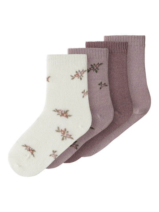 name it mini WOOL WAK 4PK SOCK - Shadow Gray | Torgunns Barneklær AS