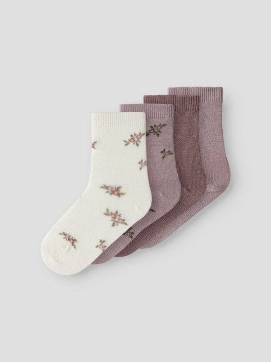 name it mini WOOL WAK 4PK SOCK - Shadow Gray | Torgunns Barneklær AS