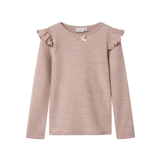 name it mini WYLA WO/VI LS TOP - Shadow Gray | Torgunns Barneklær AS
