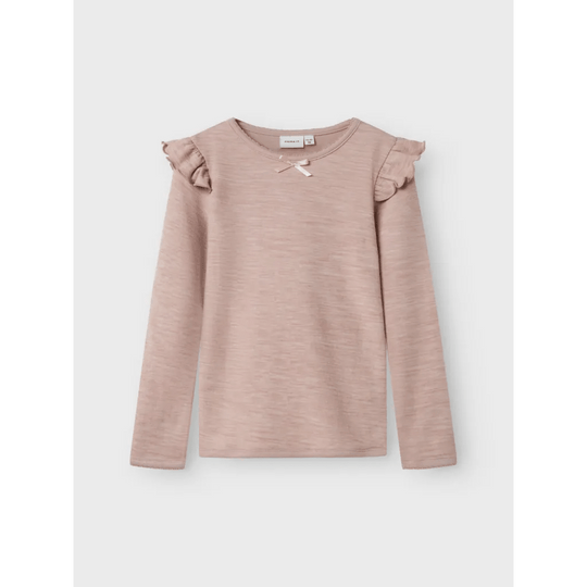 name it mini WYLA WO/VI LS TOP - Shadow Gray | Torgunns Barneklær AS