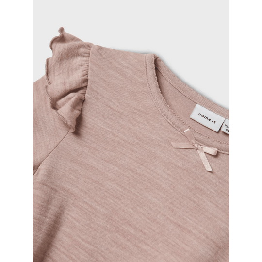 name it mini WYLA WO/VI LS TOP - Shadow Gray | Torgunns Barneklær AS