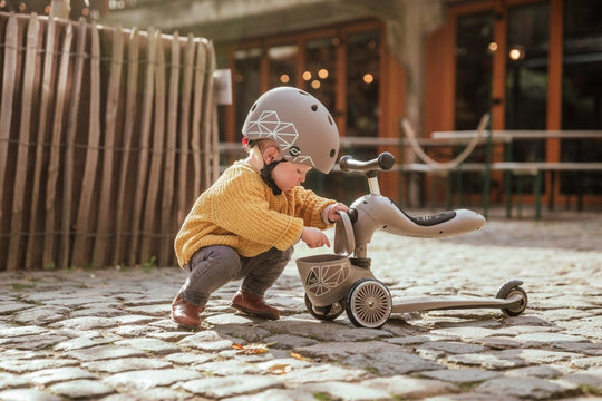 Scoot & Ride | Sparkesykkel Highwaykick 1 Lifestyle - Brown lines | Torgunns Barneklær AS