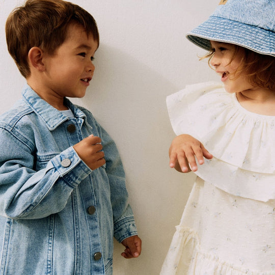 Wheat Main Dress Bitten - Blue Flowers | Torgunns Barneklær AS