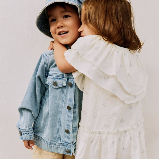 Wheat Main Dress Bitten - Blue Flowers | Torgunns Barneklær AS