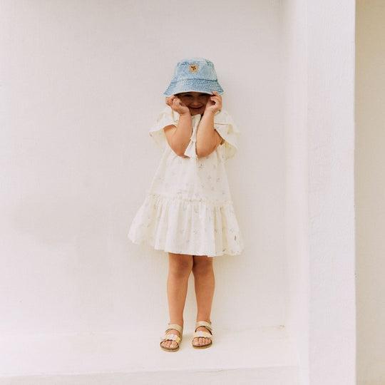 Wheat Main Dress Bitten - Blue Flowers | Torgunns Barneklær AS