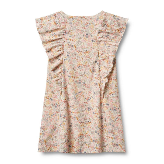 Wheat Main Jersey Dress Ruffle Shirley - Bright flowers | Torgunns Barneklær AS