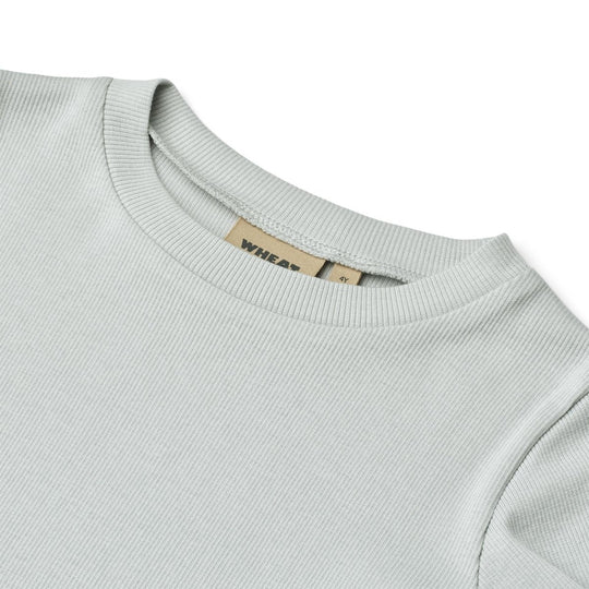 Wheat Main Rib T-Shirt S/S Irene - Soft blue | Torgunns Barneklær AS