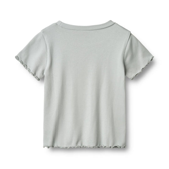 Wheat Main Rib T-Shirt S/S Irene - Soft blue | Torgunns Barneklær AS